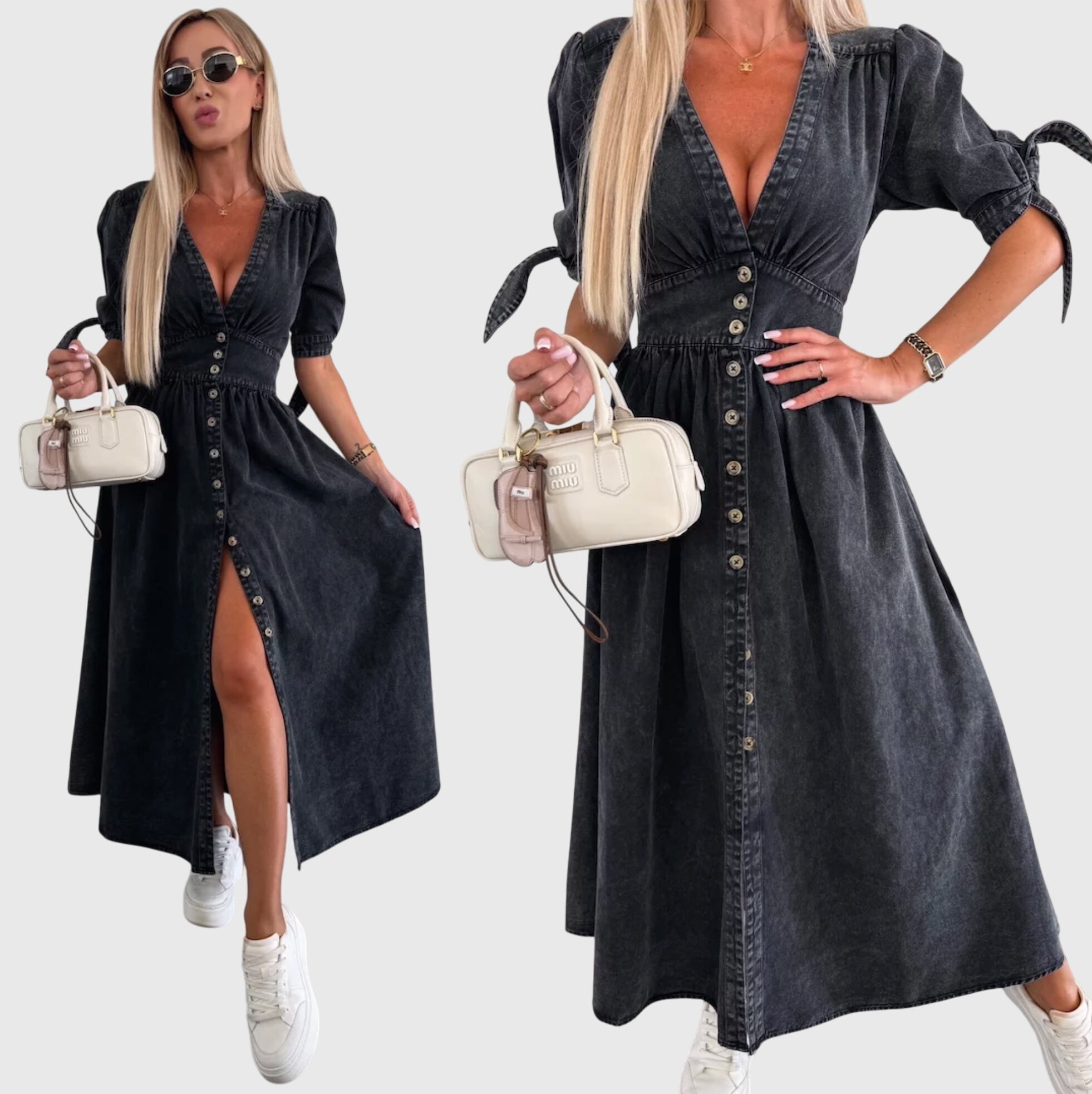 Birgitta | Tyylikäs Denim-mekko