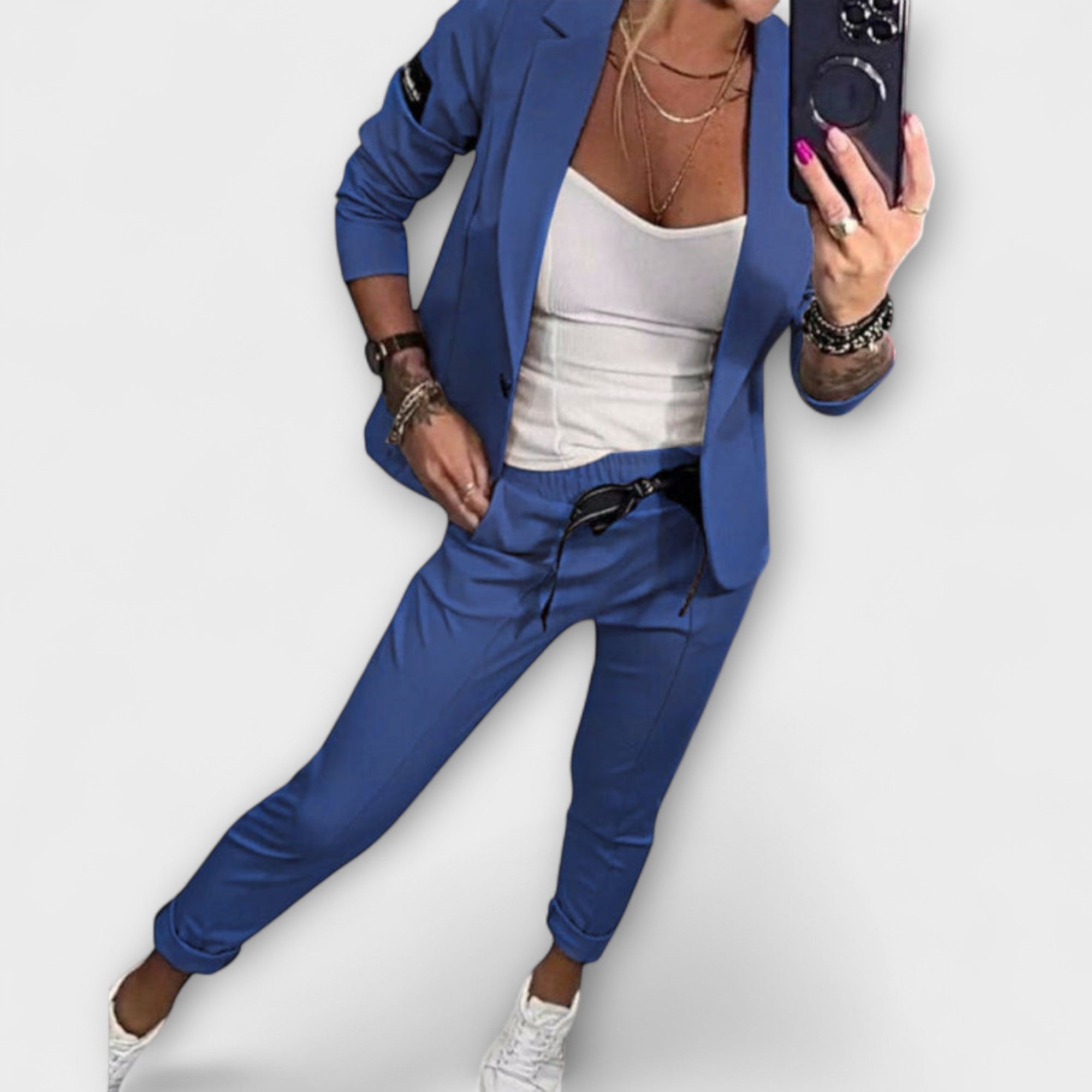 Birgitta | Elegantti Yhdistelmä Paita, Takki ja Housut