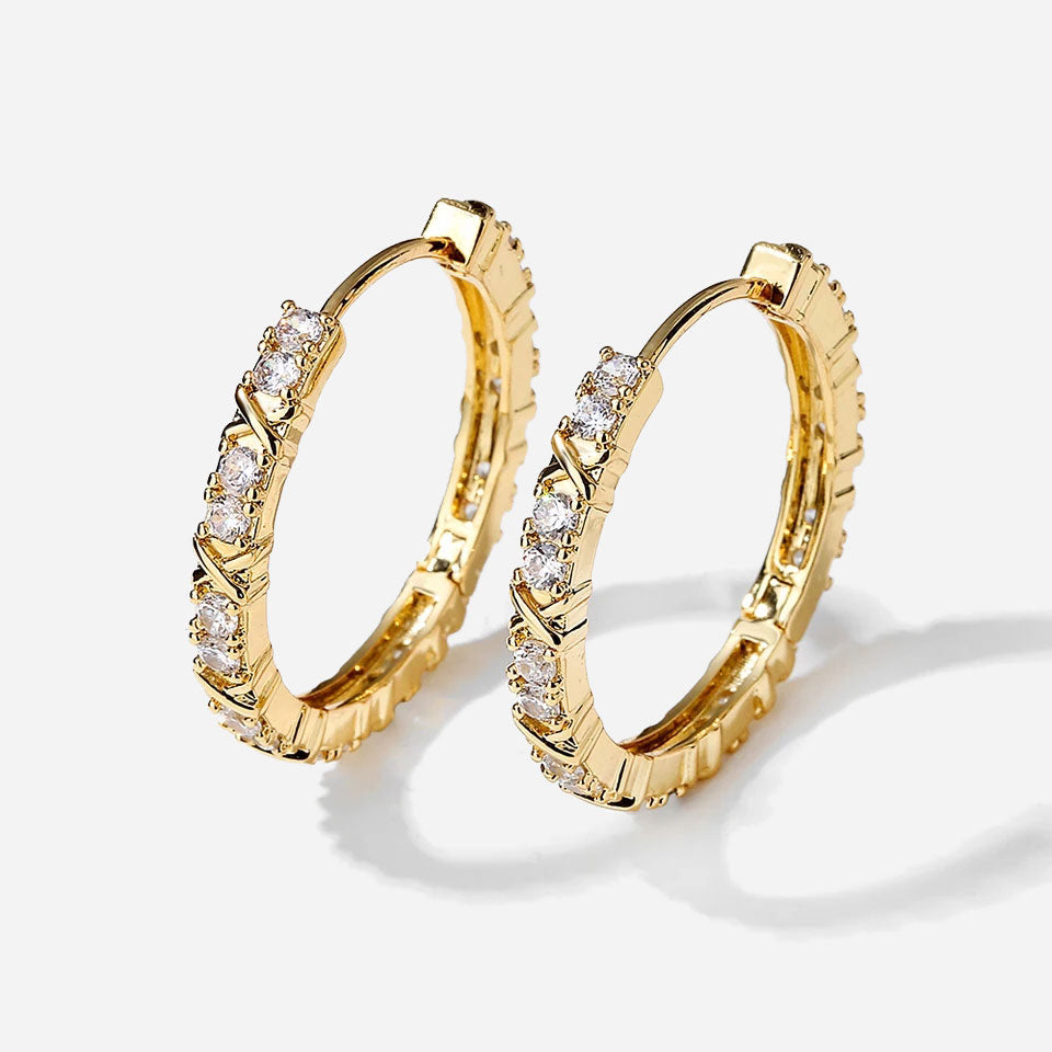 Birgitta | Zirkonia Risti Korvakorut 18K Kulta