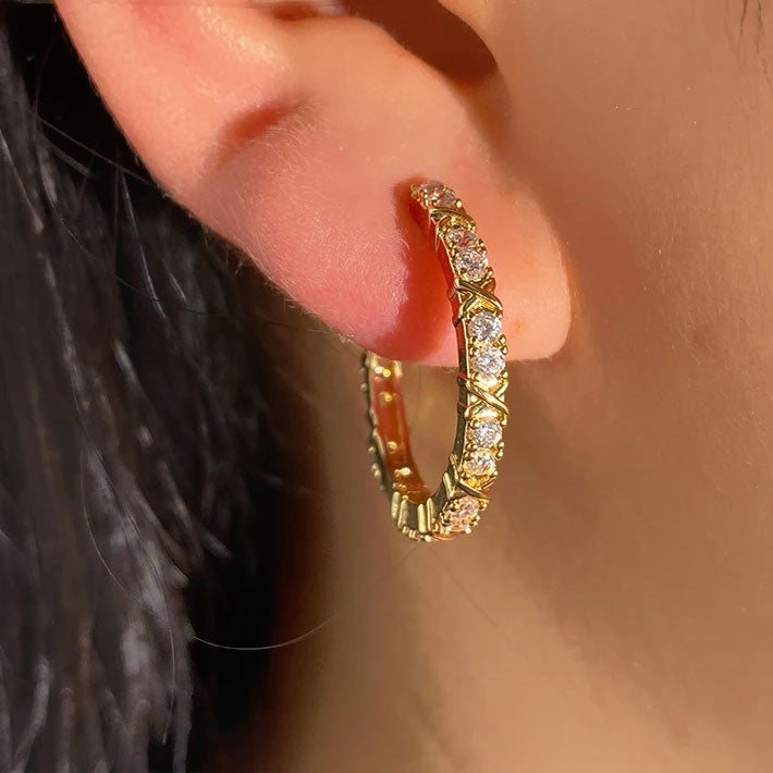Birgitta | Zirkonia Risti Korvakorut 18K Kulta