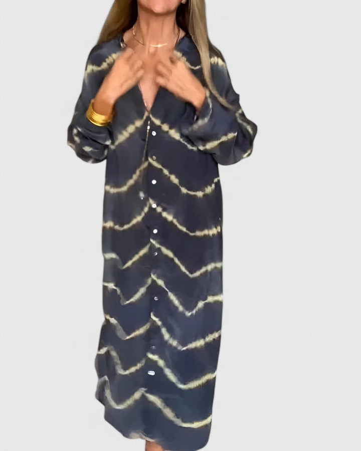 Birgitta | Elegantti Boho Raidallinen Maxi-Mekko