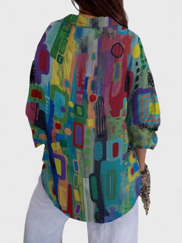 Birgitta | Elegantti Geometrinen Kuvio Paita