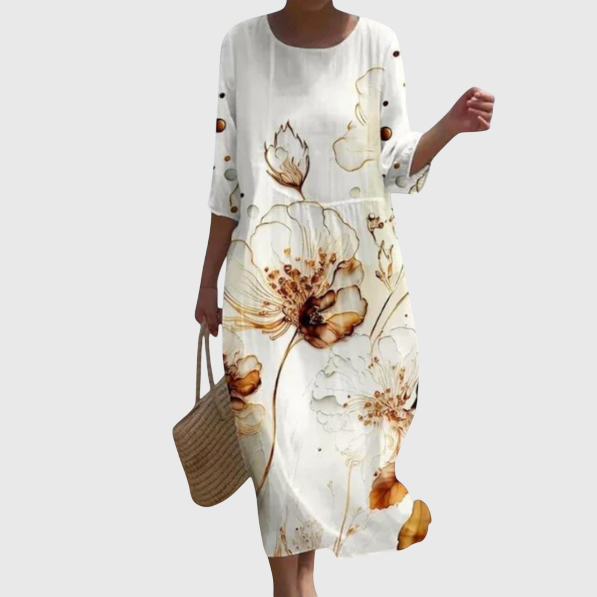 Birgitta | Tyylikäs Kukallinen Maxi Mekko