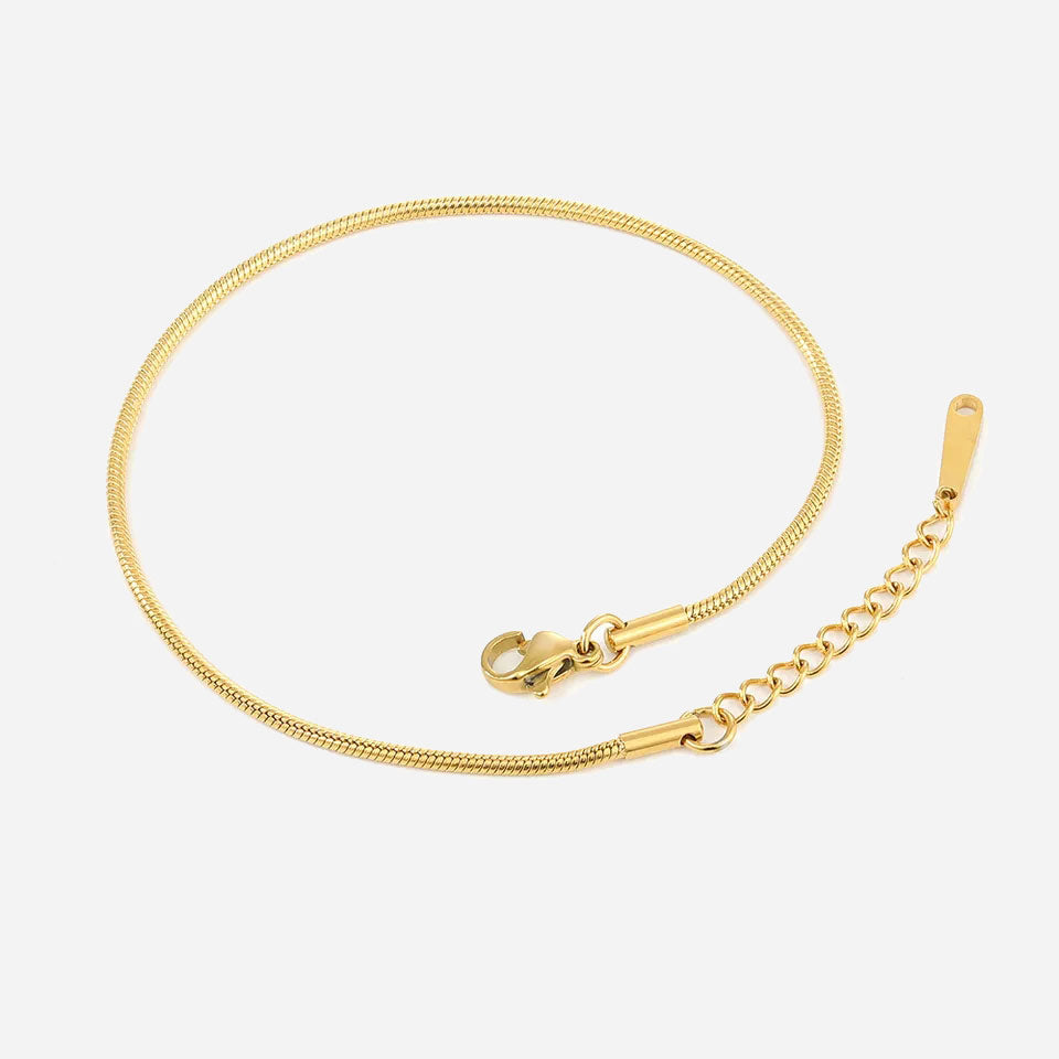 Birgitta | Vaaleanpunainen Nilkkaketju 18K Kulta