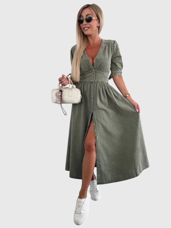 Birgitta | Tyylikäs Denim-mekko