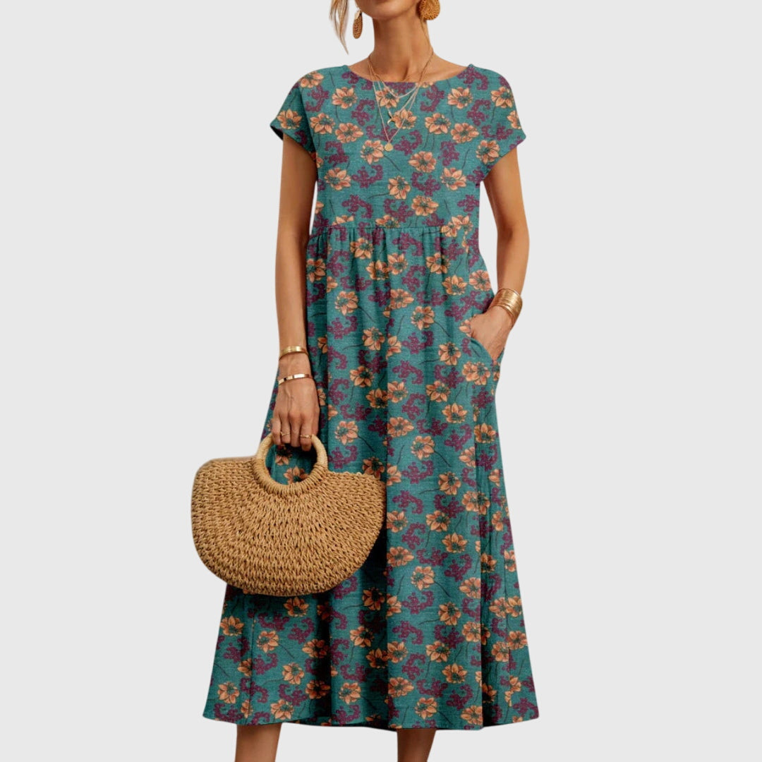 Birgitta | Tyylikäs Kukallinen Mekko