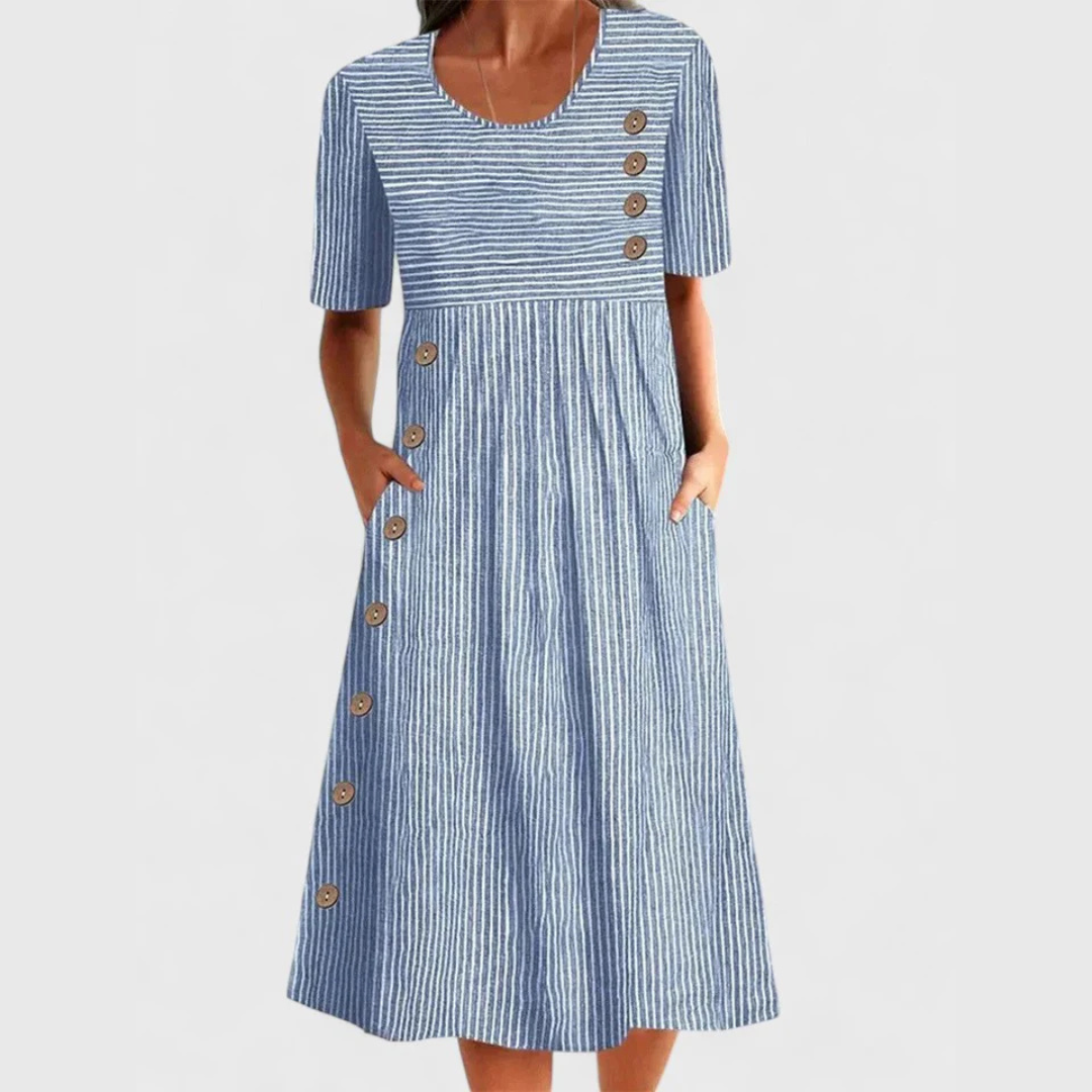 Birgitta | Raidallinen Midi-mekko