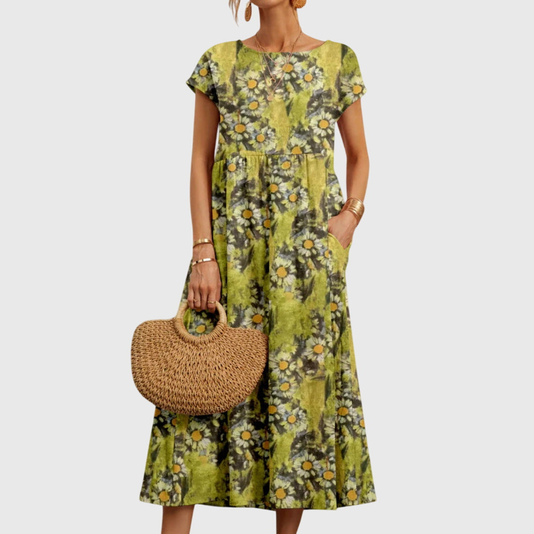 Birgitta | Tyylikäs Kukallinen Mekko