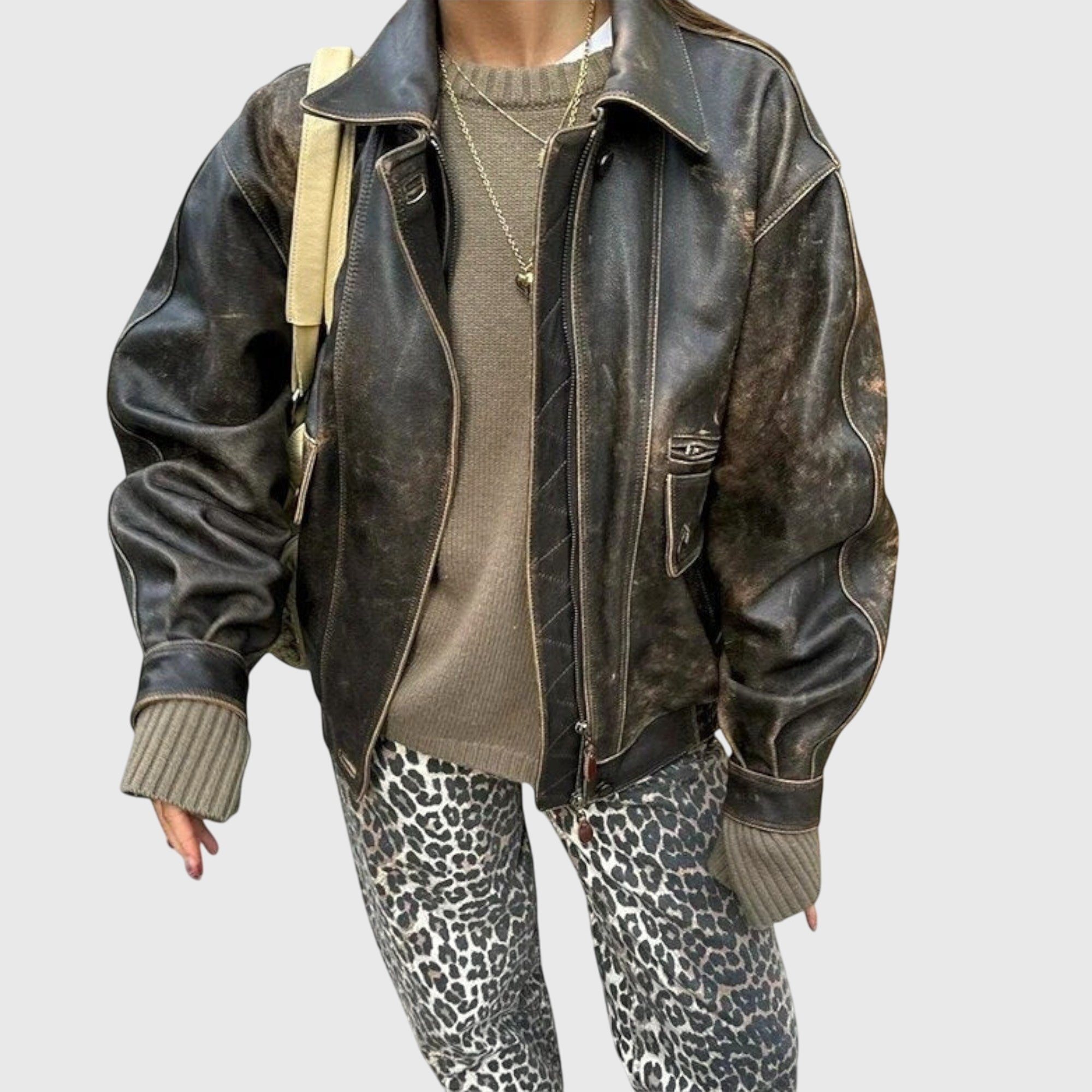 Birgitta | Vintage Farkut Leopardikuviolla