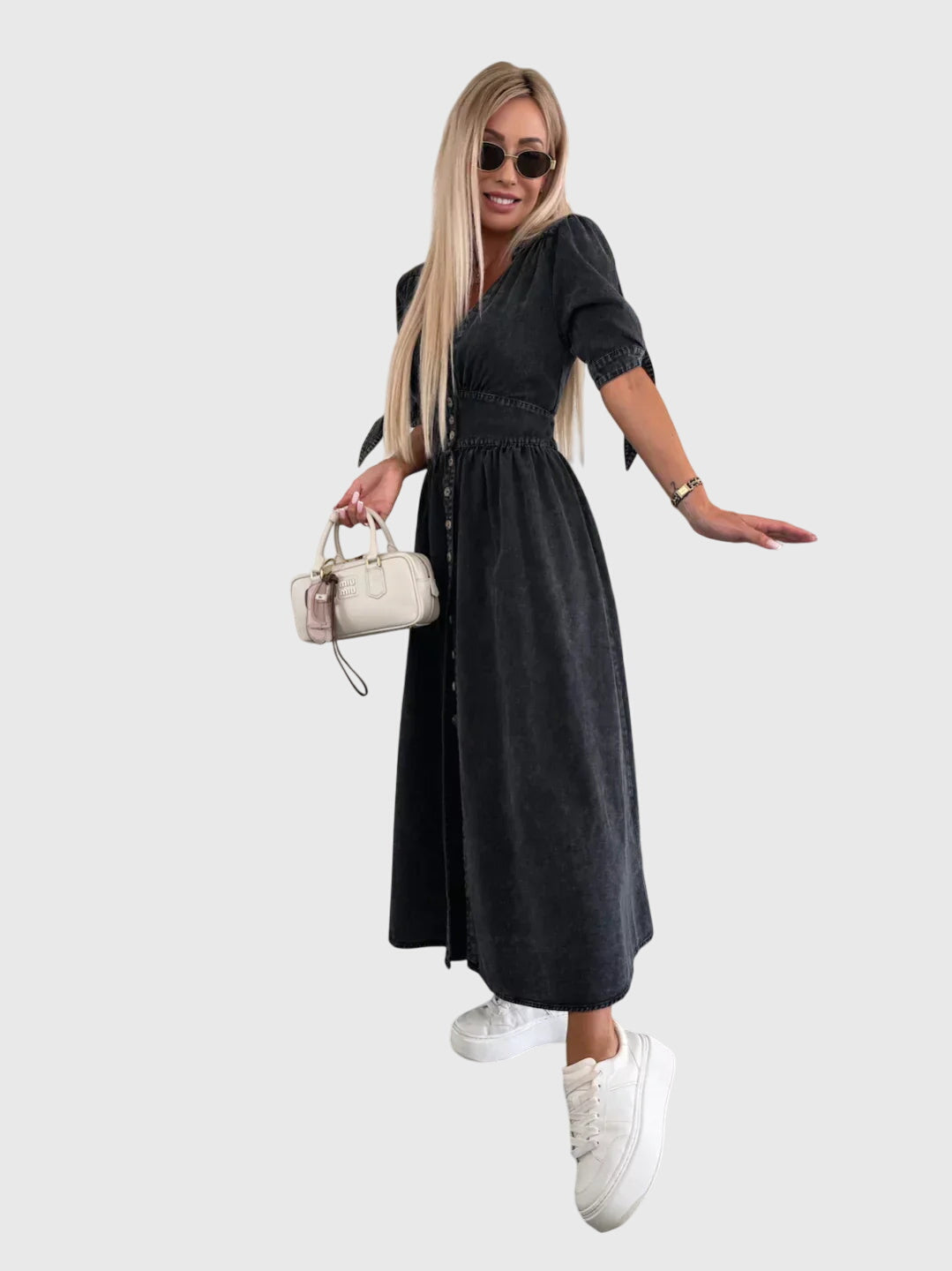 Birgitta | Tyylikäs Denim-mekko