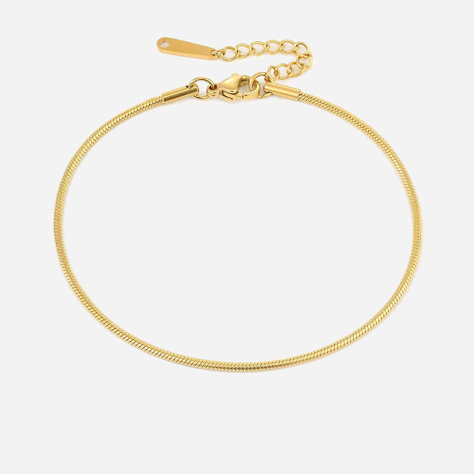 Birgitta | Vaaleanpunainen Nilkkaketju 18K Kulta