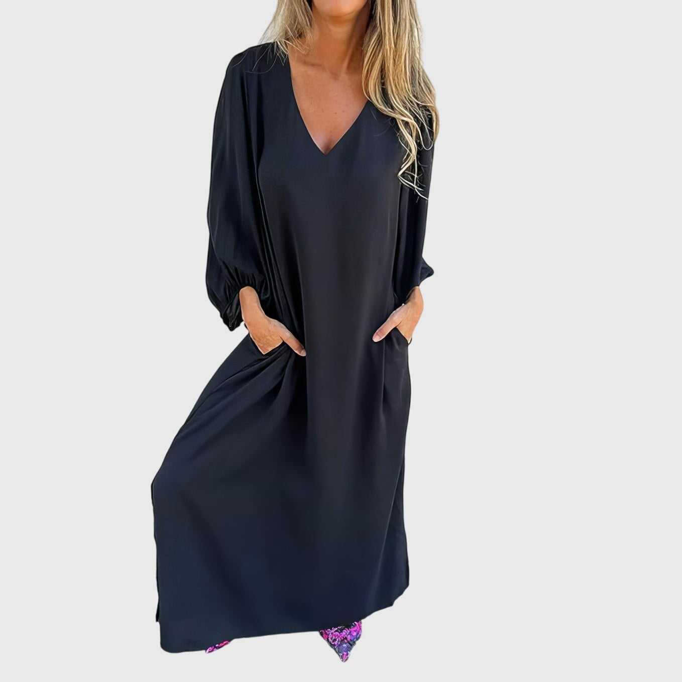 Birgitta | Pitkä Boho-mekko taskuilla