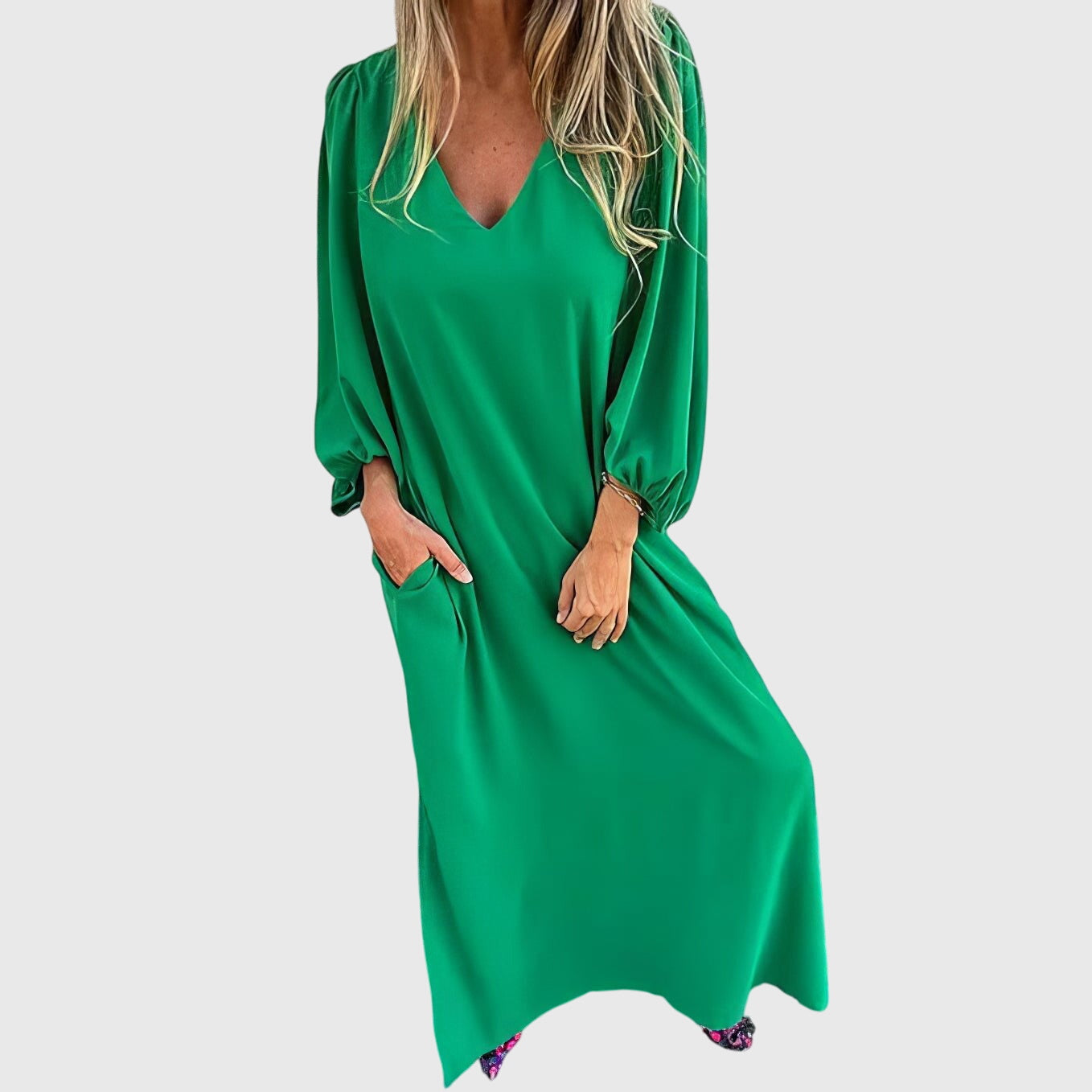 Birgitta | Pitkä Boho-mekko taskuilla