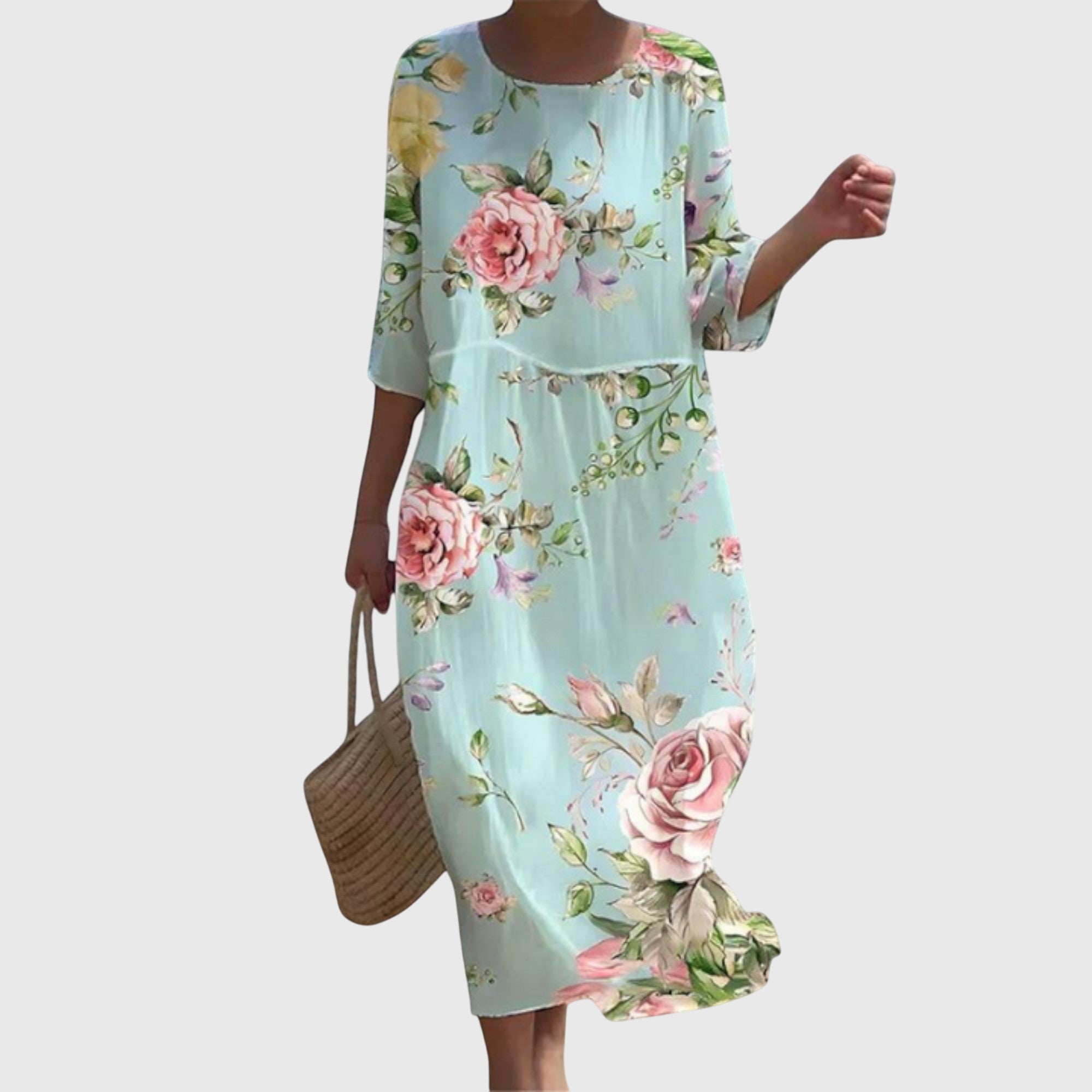 Birgitta | Tyylikäs Kukallinen Maxi Mekko