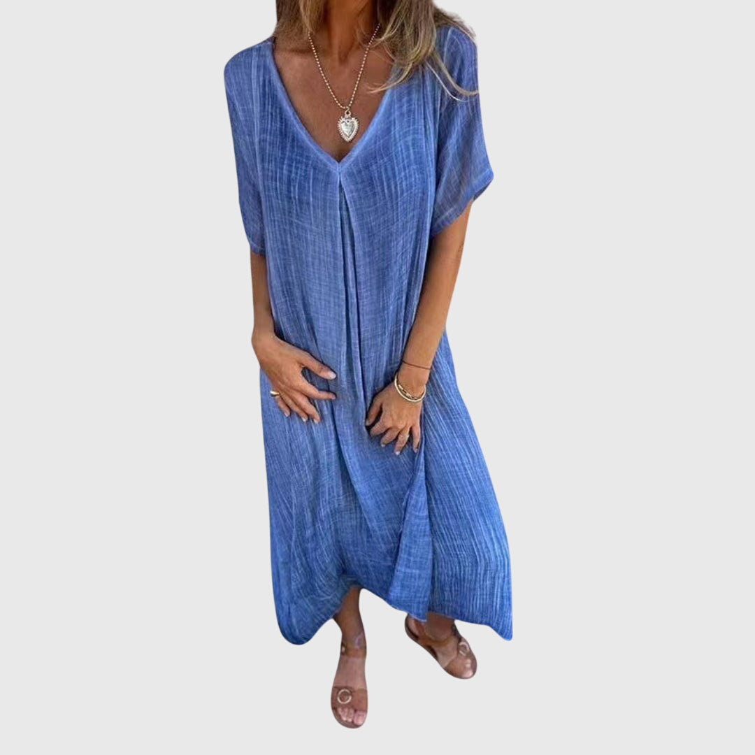 Birgitta | Elegantti Kevyt V-Pääntie Mekko