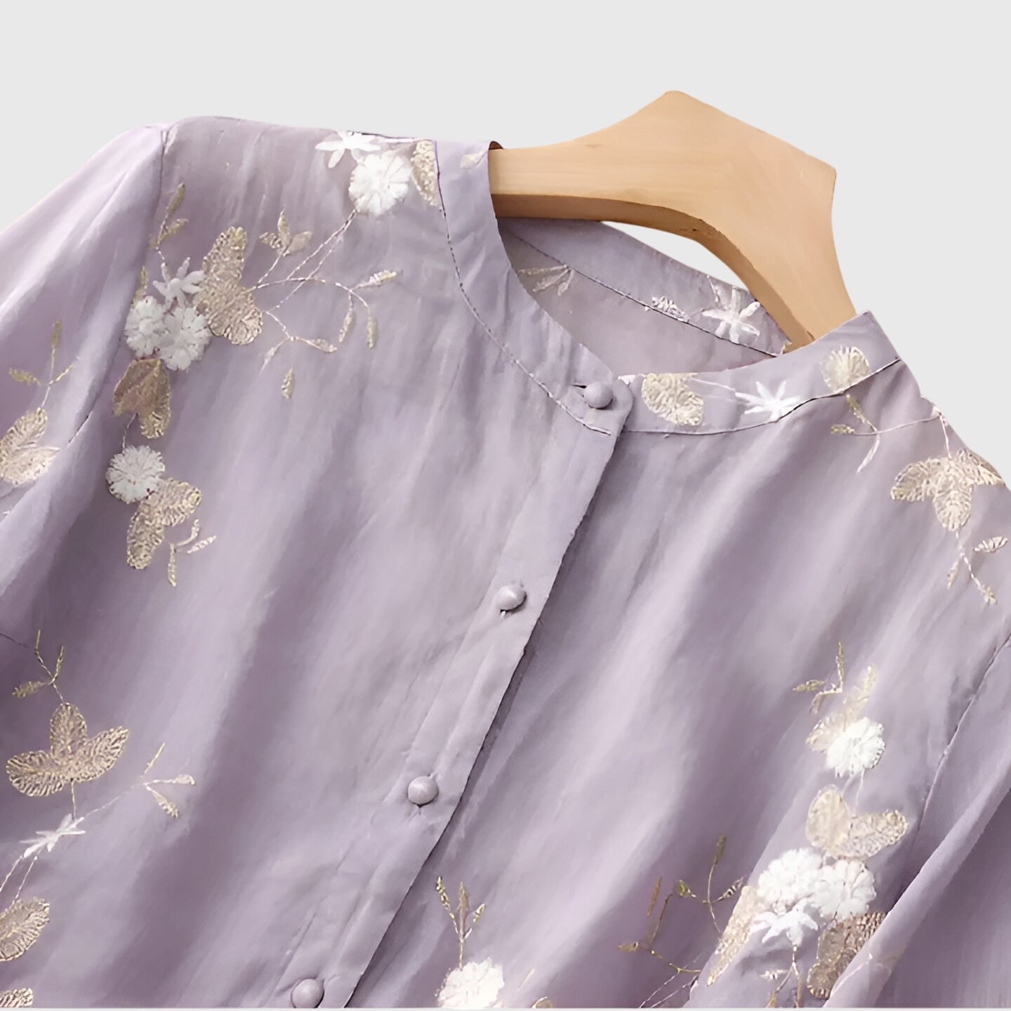 Birgitta | Elegantti Paita Kirjotuilla Kukkasilla