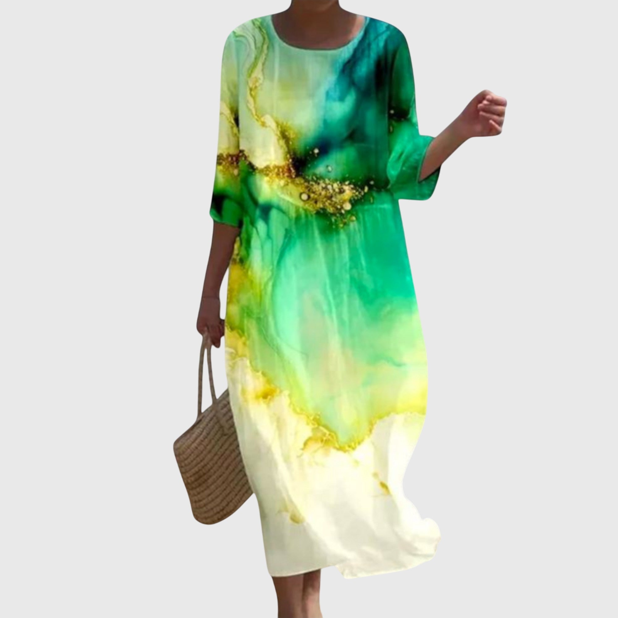 Birgitta | Tyylikäs Kukallinen Maxi Mekko