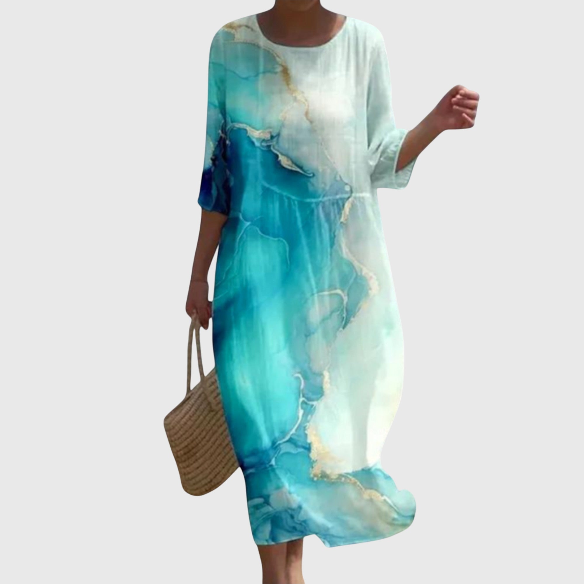 Birgitta | Tyylikäs Kukallinen Maxi Mekko